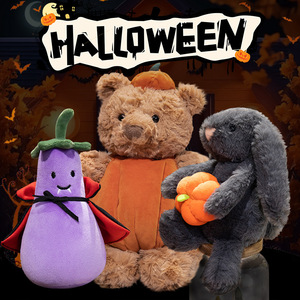 Peluche di Halloween Orsetto Zucca Vampiro Melanzana con Mantello, Bambola di Peluche <span class=keywords><strong>Mr</strong></span>. Melanzana per Feste e Regali, Vendita all'Ingrosso - Product Image 2