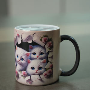 Taza Mágica de Cerámica de 11 oz con Impresión Personalizada, Logotipo Impreso, Sensible al Calor, Cambia de Color, para Café Caliente o Agua - Product Image 3