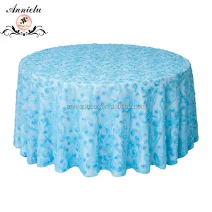In Promotion Wedding Decorative Tablecloth, Round Linen Hand-Embroidery Table Cloth for Wedding Party Decoration Table Cover