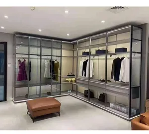 Nouveau design de placard de luxe Accessoires de garde-robe design Meubles modulaires Chambre à coucher Armoire moderne