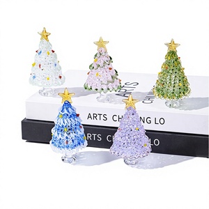 Ornamen Pohon Natal Kaca Berlapis Zibo Buatan Tangan untuk Dekorasi Meja Kantor Kerajinan Boshan Hadiah Liburan Natal - Product Image 1