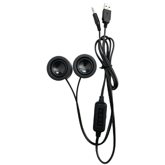 4 Euro 6W Transparent Black Plastic Double Speaker High Volume Adhesive USB Cable Mini Sound Box with Voice Prompt Audio
