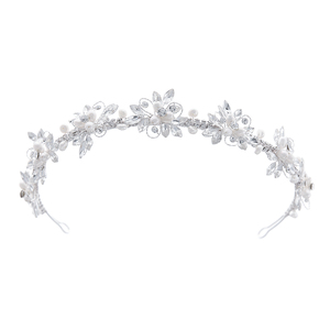 Bandeau de <span class=keywords><strong>cheveux</strong></span> de diamant de <span class=keywords><strong>fleur</strong></span> de Style japonais coréen fait à la main nouveau bandeau de <span class=keywords><strong>couronne</strong></span> de mariée de perle d'eau douce - Product Image 1