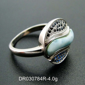 Wholesale 925 Sterling Silver Natural Blue Larimar <b>Diamond</b> <b>Rings</b> - Product Image 5