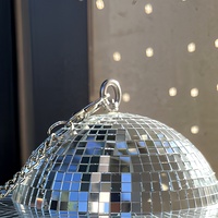 Boule disco suspendue, boule laser réfléchissante, boule géométrique argentée, décoration de fête pour mariage, bar, événement