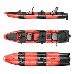 Vicking 2-Person 3-Section pedalı Kayak modüler ayrılabilir tasarım ile Motor LLDPE malzeme yetişkin gençlik balıkçılık ömür boyu kayık