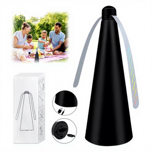 Ventilateur anti-mouches portable suspendu, rechargeable par USB ou fonctionnant sur piles, répulsif anti-insectes pour plafond, pour camping, patio, extérieur - Product Image 1