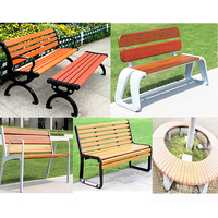 Chaise de loisirs d'extérieur en WPC, substitut du bois, imperméable et résistant à la corrosion, avec lattes en bois métallique pour banc de jardin en fonte
