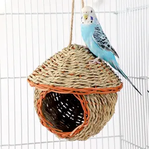 Lovely Woven Birds Pet Houses Furniture Grass Bird Parrot Nest House