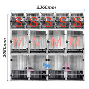Nouveauté conçu modulaire robuste en acier inoxydable hôtel chiot grand chenil cage banque cage <span class=keywords><strong>Cages</strong></span> caisses chenils pour chiens - Product Image 5