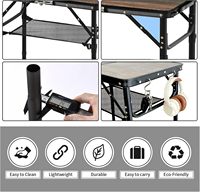 Table de pique-nique pliante moderne en aluminium légère et très vendue, 2 pieds, table de camping portable