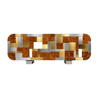 Aparador de Metal de Arte Moderno y Lujoso, Mueble de Almacenamiento para Sala de Estar, Mueble Decorativo para Vestíbulo de Villa/Casa de Lujo, Hecho a Medida