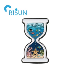 Usine Unique Sandy Clock Sandtimer Quicksand Time Turner Émail Épinglette Broche Bijoux Personnalisé Dessin Animé Sablier Pin Badge - Product Image 4