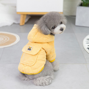 Vêtements pour chien en coton, vêtements pour animaux de compagnie en velours et velours côtelé, <span class=keywords><strong>pull</strong></span> à deux pattes en coton pour l'hiver - Product Image 6