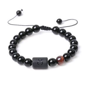 Pulsera del zodiaco ajustable de macramé hecha a mano de moda <span class=keywords><strong>2022</strong></span>, joyería de moda, cuentas de piedra Natural para hombres <span class=keywords><strong>y</strong></span> mujeres, regalo de aniversario - Product Image 2