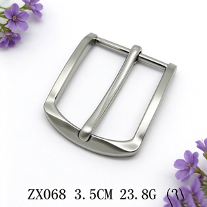 Hot Sale 35mm Brushed Nickel Curved Square Metal Pin Clasp Premium Fitting For <b>Mens</b> Leather Waist <b>Belt</b> Accessories - Product Image 3