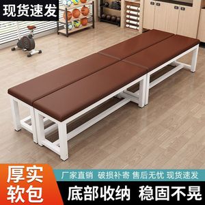Banco largo con tapicería suave y estructura metálica para baño, gimnasio, sala de estar, aseo. - Product Image 2