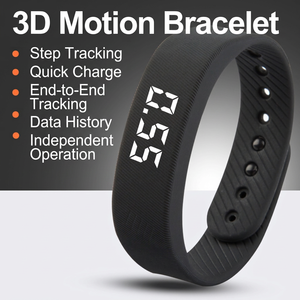 Bracelet intelligent avec écran OLED, bracelet en silicone, écran tactile, suivi d'activité, moniteur de fréquence cardiaque, podomètre, suivi du sommeil - Product Image 3