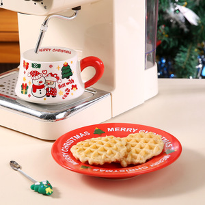 Juego de Taza y Platillo de Cerámica con Diseño Navideño de Dibujos Animados, Apto para Microondas, Resistente a Altas Temperaturas, Caja de Regalo para el Hogar - Product Image 6