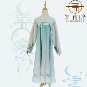 Zhinanzhai Hanfu Women's Daily Wear Set Front Opening High Chest Ruqun Chiffon Embroidery Breathable Full Sleeve - Product Image 2
