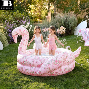 Elegante Spruzzatore Gonfiabile a Forma di Cigno per Piscina, in PVC Resistente, Vasca per Bambini per il Giardino, Ideale per il Divertimento Estivo - Product Image 1