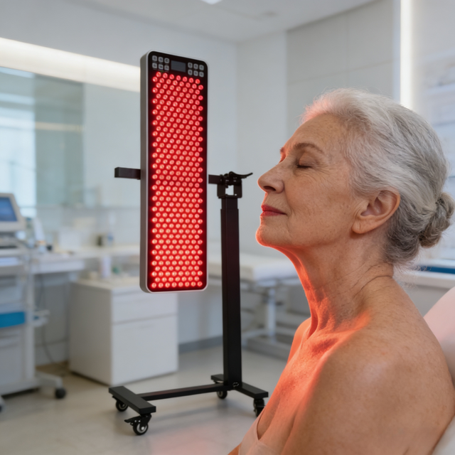 Adjustable Iron Red Light Therapy Floor Stand 85-138cm Pneumatic 360 Rotation Quick Release Plate for Body Application Sunrecipe