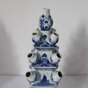 Vase Pagode Tulipière à Plusieurs Becs en Céramique Peint à la Main Bleu <span class=keywords><strong>Delft</strong></span>, Tour de Fleurs à Plusieurs Niveaux, Décoration d'Intérieur - Product Image 3