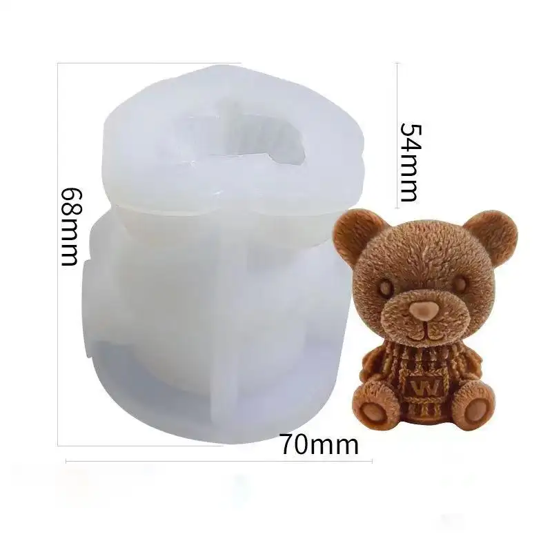 Силиконовая форма с милым медведем, 3d форма для льда, форма для шоколада, молока, чая, льда, силиконовая форма для льда с медведем