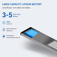 Lampadaire solaire LED DC IP66 certifié CCC CE RoHS, batterie Lifepo4, aluminium, garantie 5 ans, 50W, angle de faisceau 120°