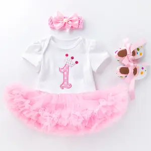 बच्चे को कपड़े नवजात लड़कियों 0 करने के लिए 6 हेडबैंड पार्टी के कपड़े सूट कार्टून जन्मदिन का शिशु कपड़े