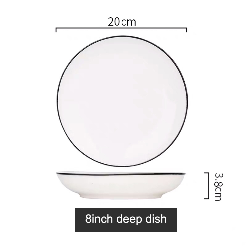 Blanco profundo de la placa de 8 pulgadas