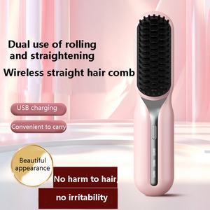 Nouvelle brosse lissante sans fil rechargeable par USB, anti-brûlure, légère, portable, brosse lissante ionique à chaleur - Product Image 2