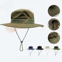 Chapeau de pêcheur personnalisé brodé, imperméable, anti-UV, 4 panneaux, haute qualité, pour la randonnée en extérieur, vente en gros