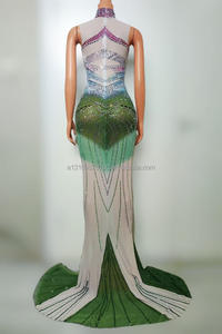 Cake Colored Full Diamond Sexy Tight Fitting Skirt With Buttocks and <strong>Fish</strong> Tail Runway Show Nightclub Bar Performance <strong>Costumes</strong> - Product Image 3