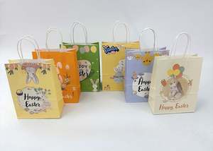 Sacs cadeaux en papier kraft blanc avec poignées pour les petites entreprises, Noël, en vrac, mariage, fête, sacs à cadeaux, shopping, déjeuner, Halloween - Product Image 4