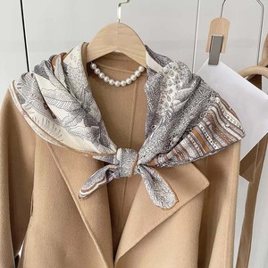 シルク カシミア スカーフ デジタルプリント シワ加工 レディース シルク40% ウール60% ウィンター マフラー - Product Image 6