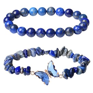 Lot de Bracelets Empilables en Perles avec Breloques Papillon en Améthyste Naturelle et Quartz Rose pour Femme, Idéal pour la Méditation, Cadeau 2026 - Vente en Gros Usine - Product Image 5