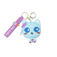 Mini dessin animé en caoutchouc écologique mignon bébé porte-monnaie porte-clés exquis Couple sac pendentif en alliage de Zinc impression numérique écouteur