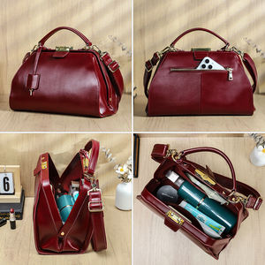 <span class=keywords><strong>Sac</strong></span> Docteur Vintage en Cuir Pleine Fleur Véritable pour <span class=keywords><strong>Femme</strong></span>, Bandoulière Antivol pour le Travail et les Loisirs Quotidien - Product Image 3