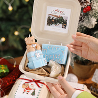 Boîte cadeau de bougies d'aromathérapie faites à la main style Ins avec motif sapin de Noël, non toxiques et à combustion lente