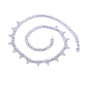 2025 Nueva joyería <span class=keywords><strong>Punk</strong></span> fresca para mujer, collar de Gargantilla con encanto de Punta geométrica CZ pavimentada chapada en oro - Product Image 6