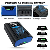 Batterie de remplacement 40V Solid State 6.0Ah 800 cycles pour les outils électriques sans fil de la série Kobalt 40V Blower