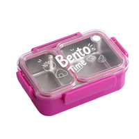 Boîte à bento portable C132, indépendante et scellée, 2 compartiments, anti-fuite, en acier inoxydable 304, grande capacité, conteneur alimentaire
