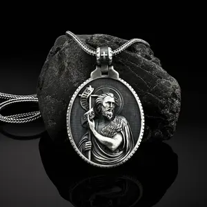 MECYLIFE Saint John The Baptist Necklace Religious Men's Stainless Steel Christian Jewelry Necklace