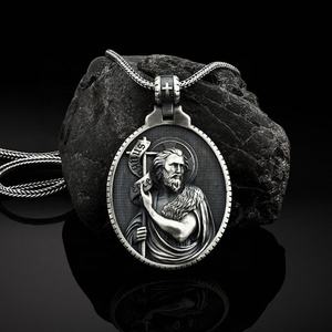 MECYLIFE-collar religioso de acero inoxidable para hombres, joyería de San Valentín, bautismo y San Valentín - Product Image 1