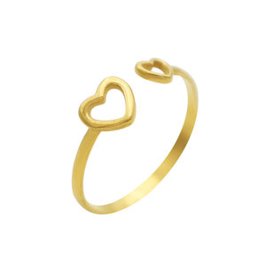 Heart Shaped <b>Open</b> <b>Ring</b> Gold Hollow Design Unisex Fashion Jewelry Gift - Product Image 5