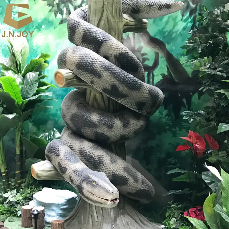 SGAI52人工アニマトロニックスネークモデル現実的な動物アナコンダと木