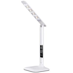 Lampe de bureau LED portable FX015C avec chargeur sans fil, calendrier, alarme, fonction de gradation, pliable, protection oculaire, lampe de chevet européenne - Product Image 1