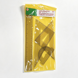 Juego de reglas rectas transparentes de 30 cm con logotipo personalizado al por mayor para útiles escolares, juego de 4 piezas para niños - Product Image 1