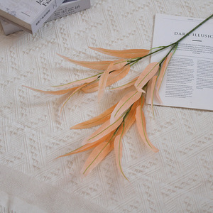 Hojas de Bambú y Lirios Artificiales, Materiales para Decoración de Bodas, Flores de Seda Suave, Semi-manuales y Semi-mecánicas - Product Image 3